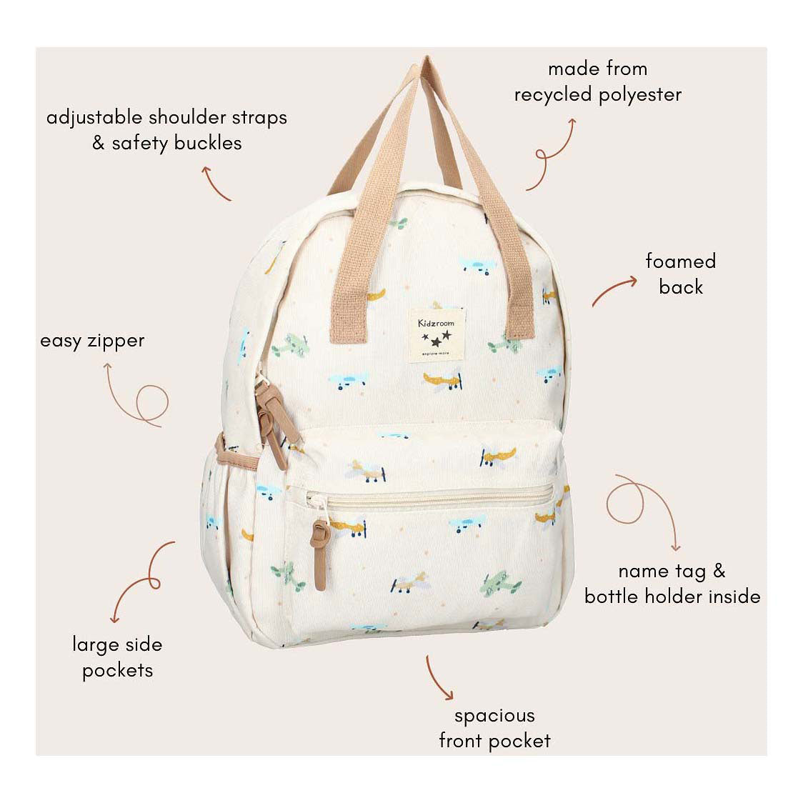 Kidzoom Rucksack Lille Smalltalk Flugzeuge
