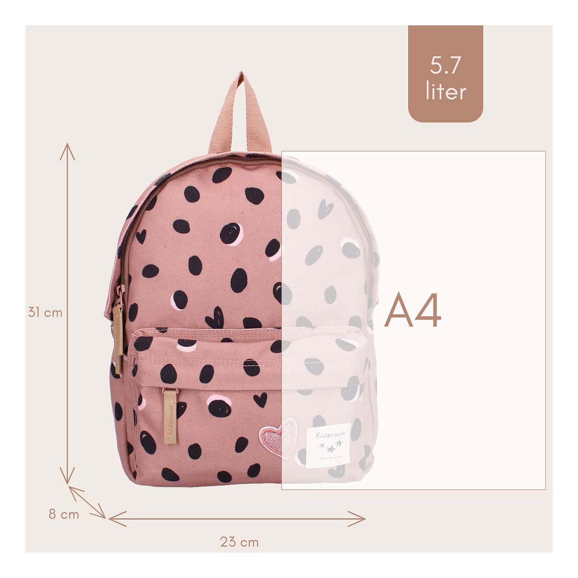 Kidzoom Rucksack liebevolle Tage schwarze Punkte