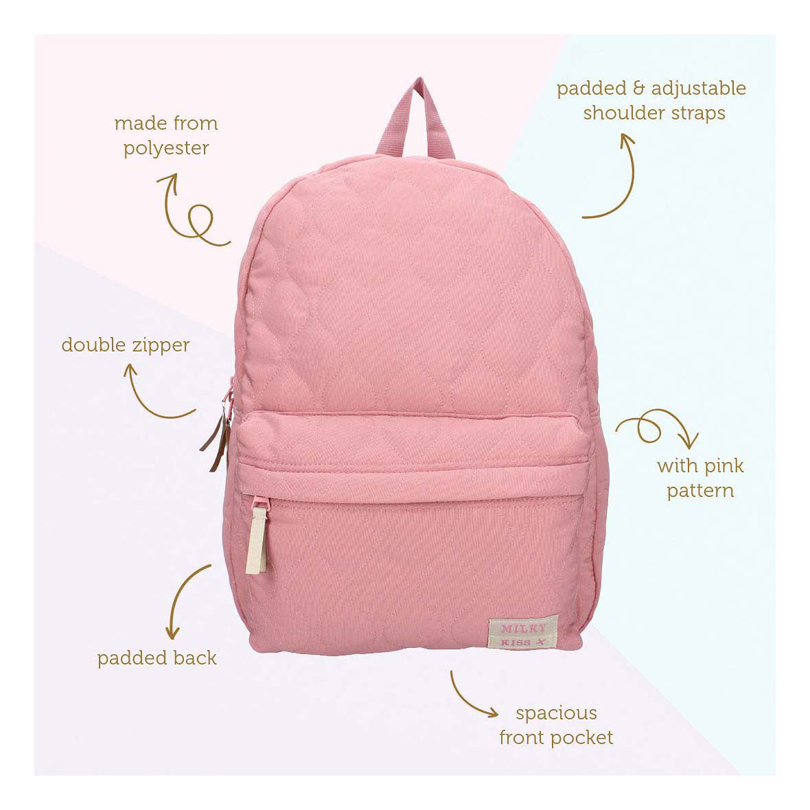Rucksack milchig Kuss süßes Bliss Pink