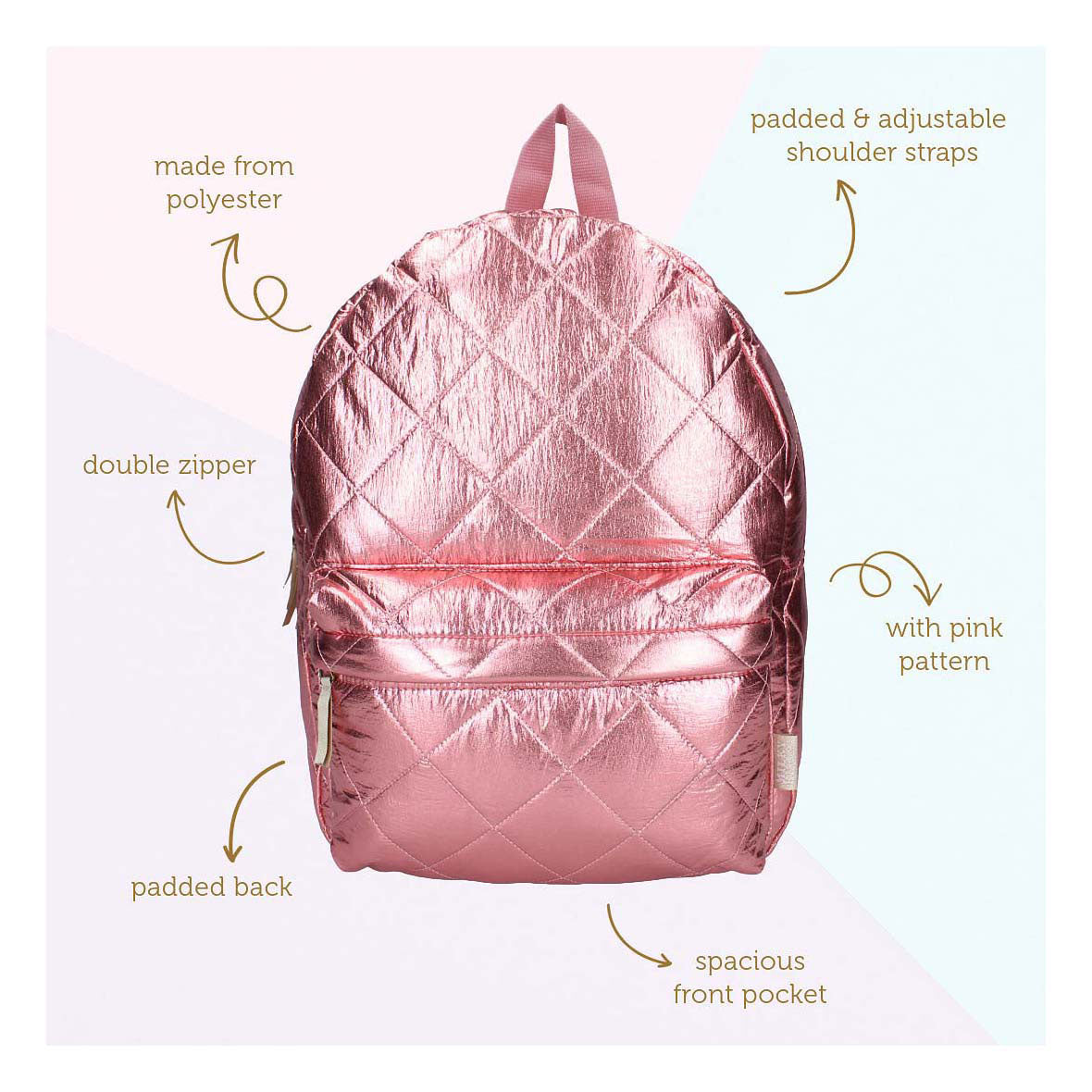 Milchy kuss rucksack üppiges Leben rosa metallic