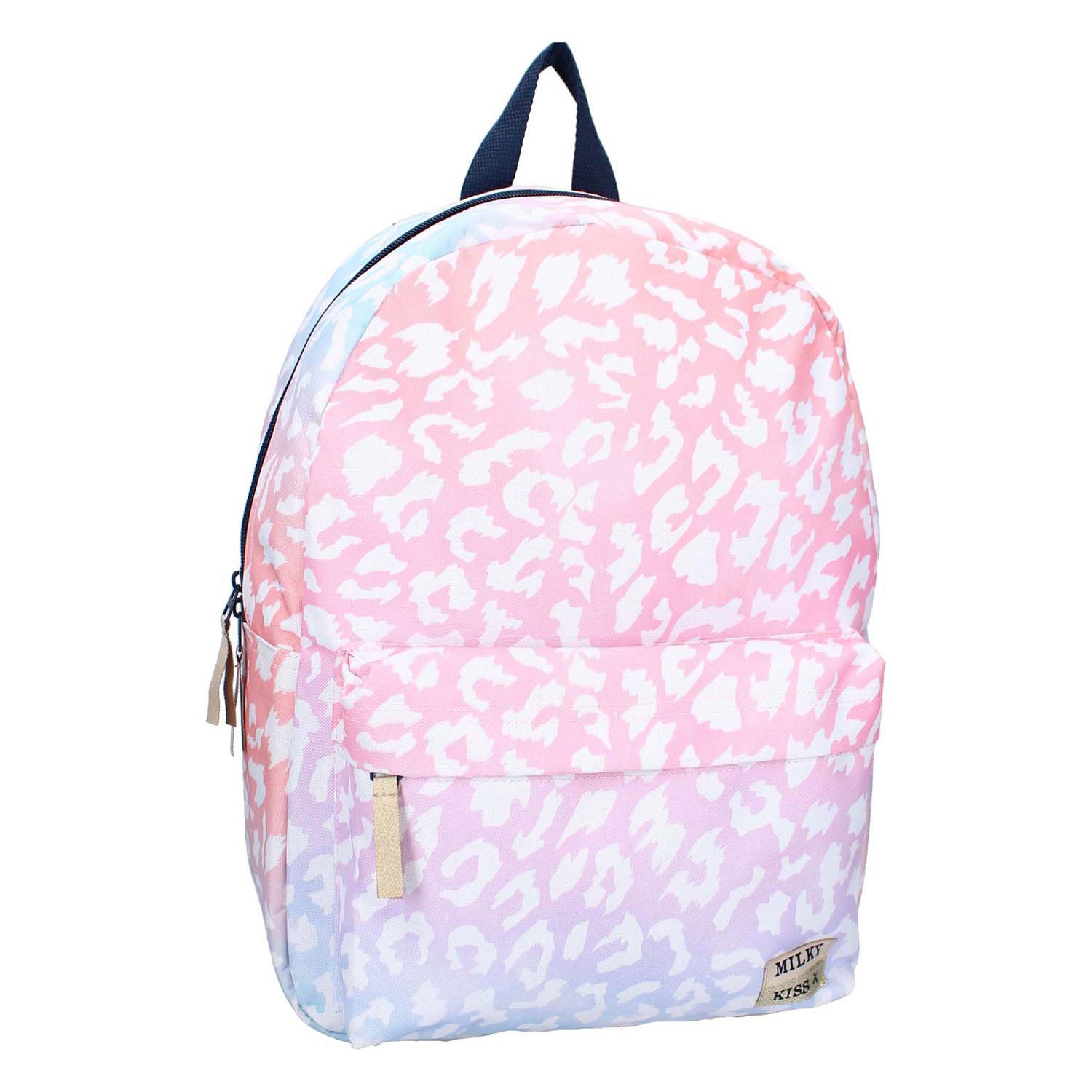 Milky Kiss Rucksack mit auffälligem Leopardenmuster