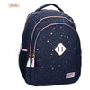 Milky Kiss Rucksack Divine Days dunkelblau mit rosa Punkten, 3 Fächer