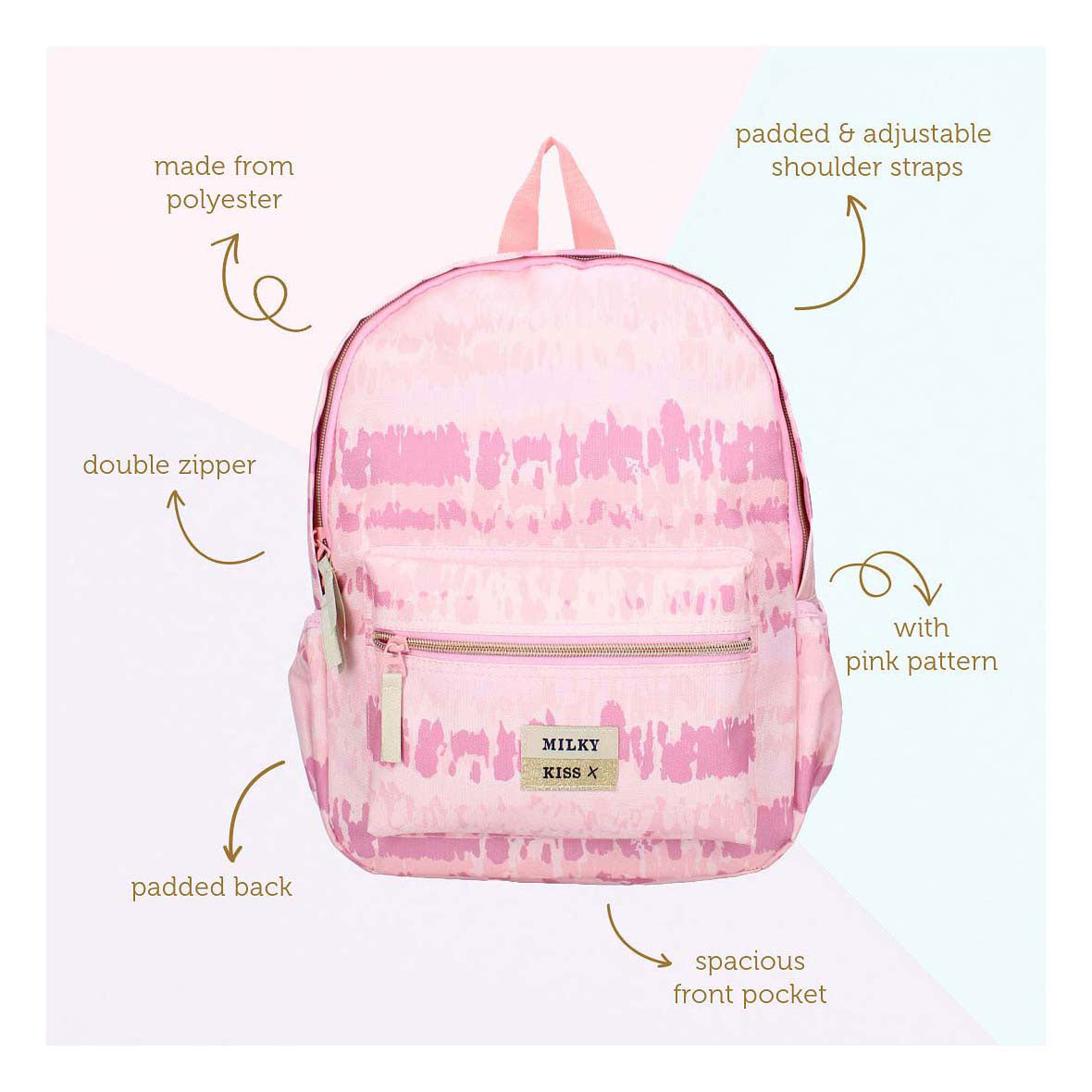 Milky Kiss Rucksack Liebe und Lachen – rosa