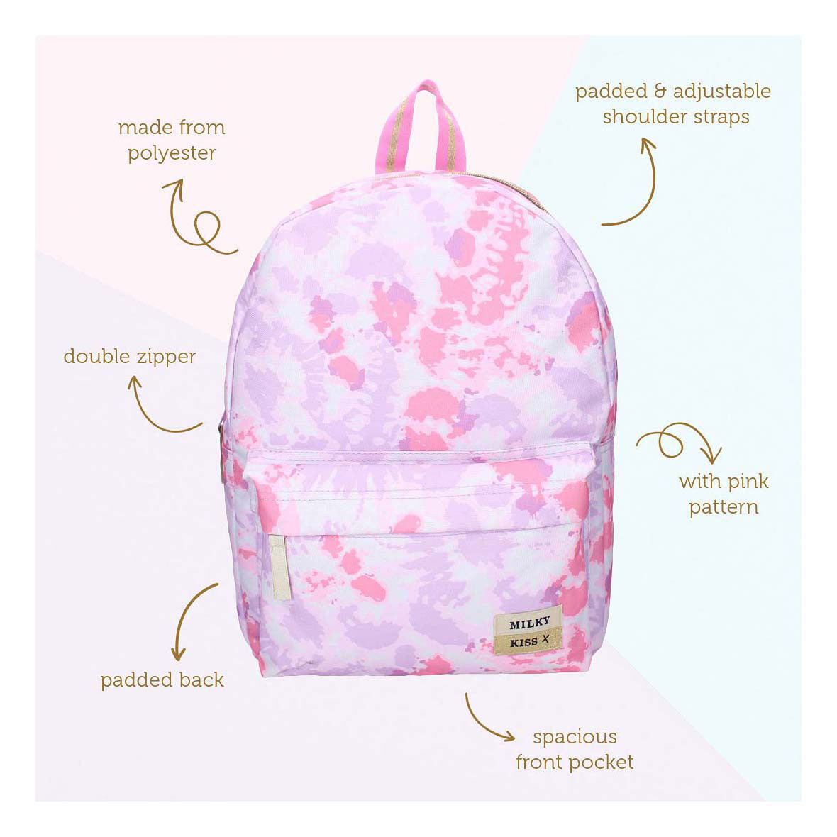 Milky Kiss Rucksack Liebe und Lachen – Lila