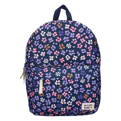 Rucksack Milky Kiss Prestige dunkelblaue Blumen