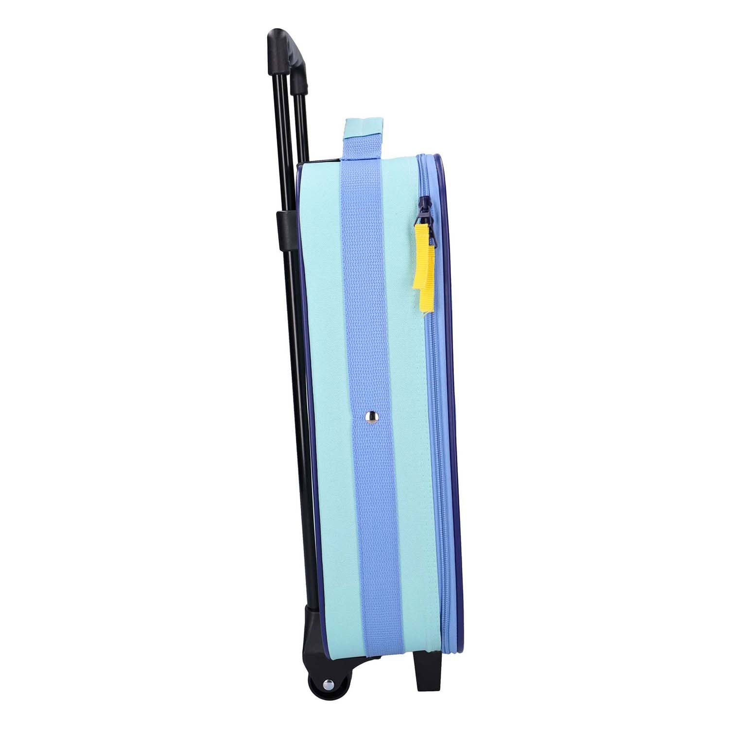 Vadobag Trolley-Koffer blau zum Rollen gemacht