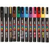UNI-POSCA POSCA-Marker, AFM PC-3M, Liniendicke 0,9-1,3 mm, fein, verschiedene Farben, 12 Stück 1 Box