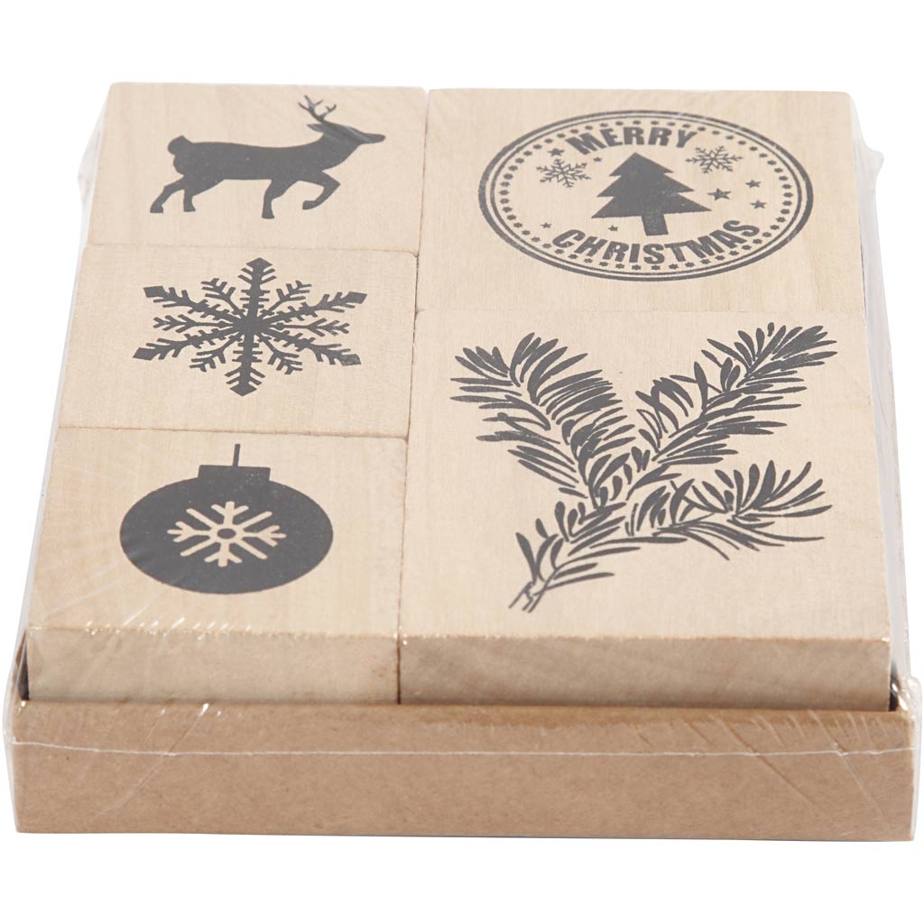 Creativ Company Holzstempel Set Weihnachten, 5dlg.