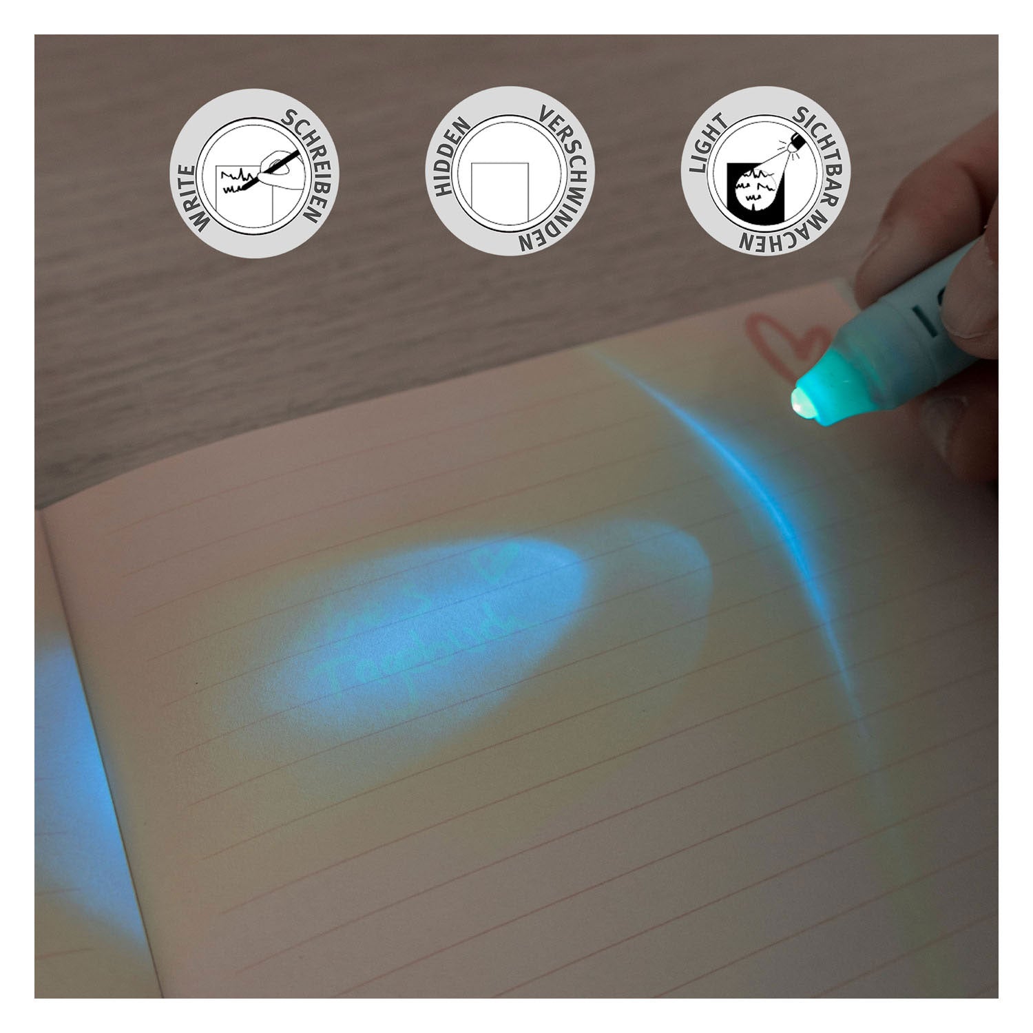 Undercover geheimes Tagebuch mit UV -Stift