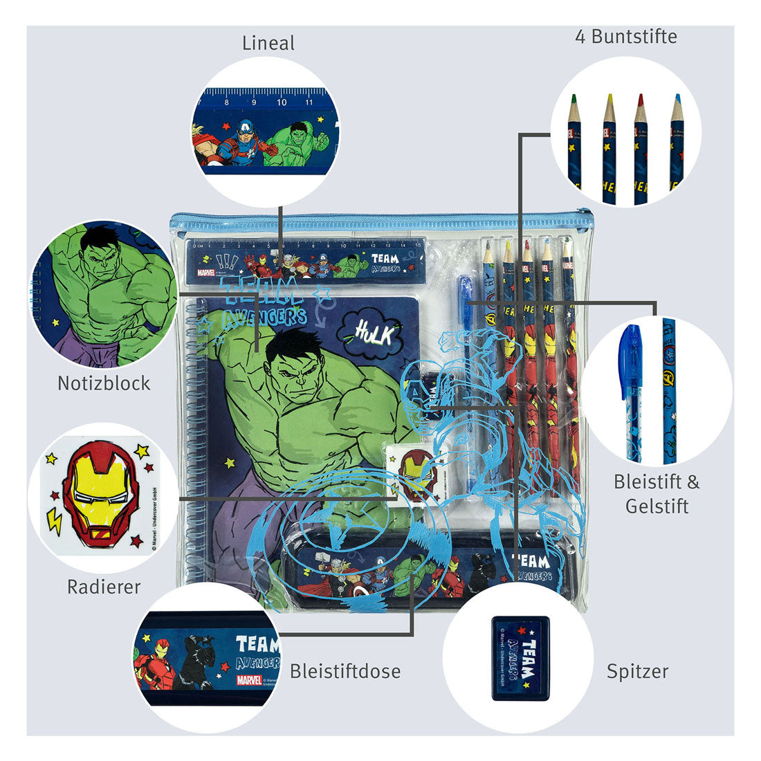 Undercover Note und Writing Set Avengers
