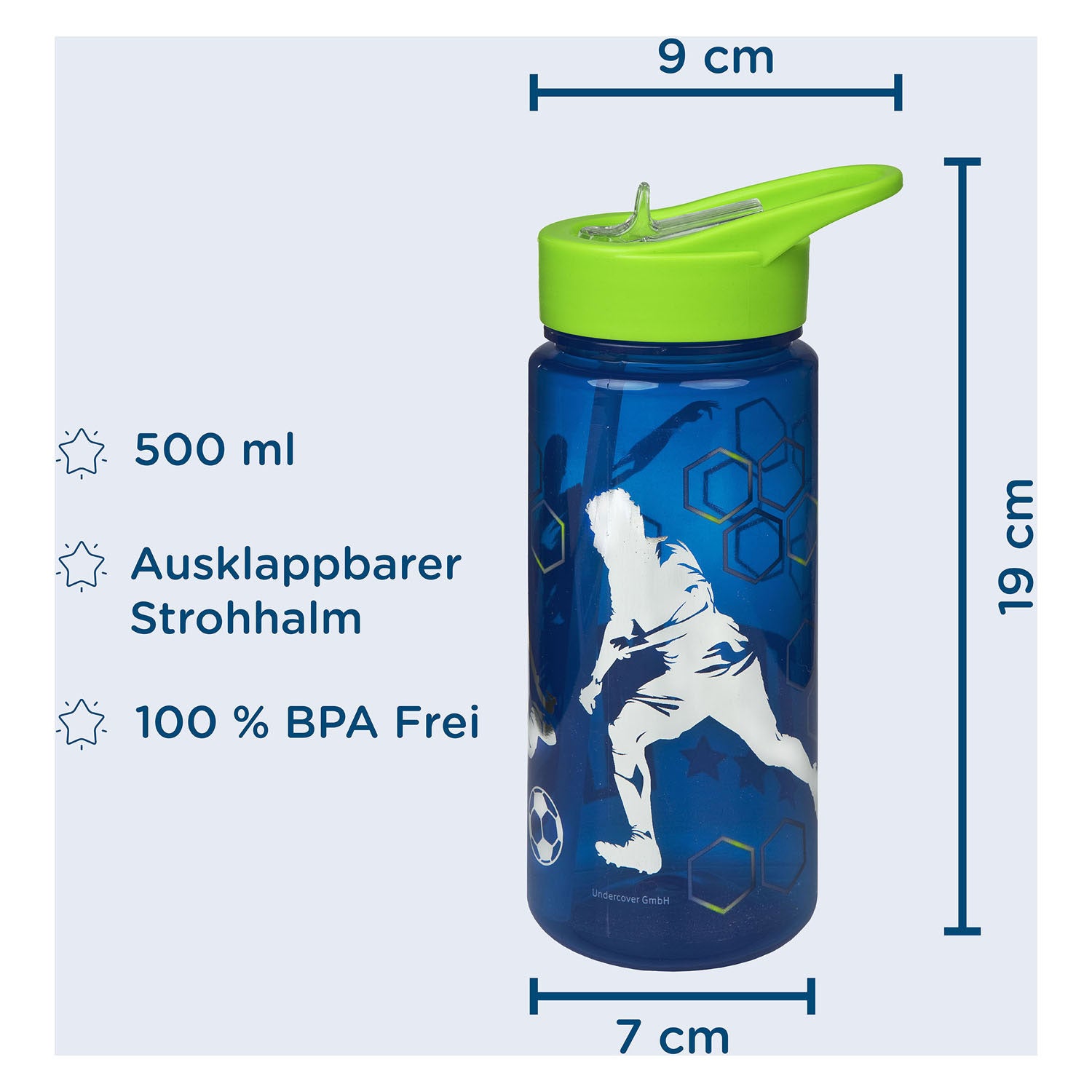Undercover Aero Trinkflasche Fußball, 500 ml