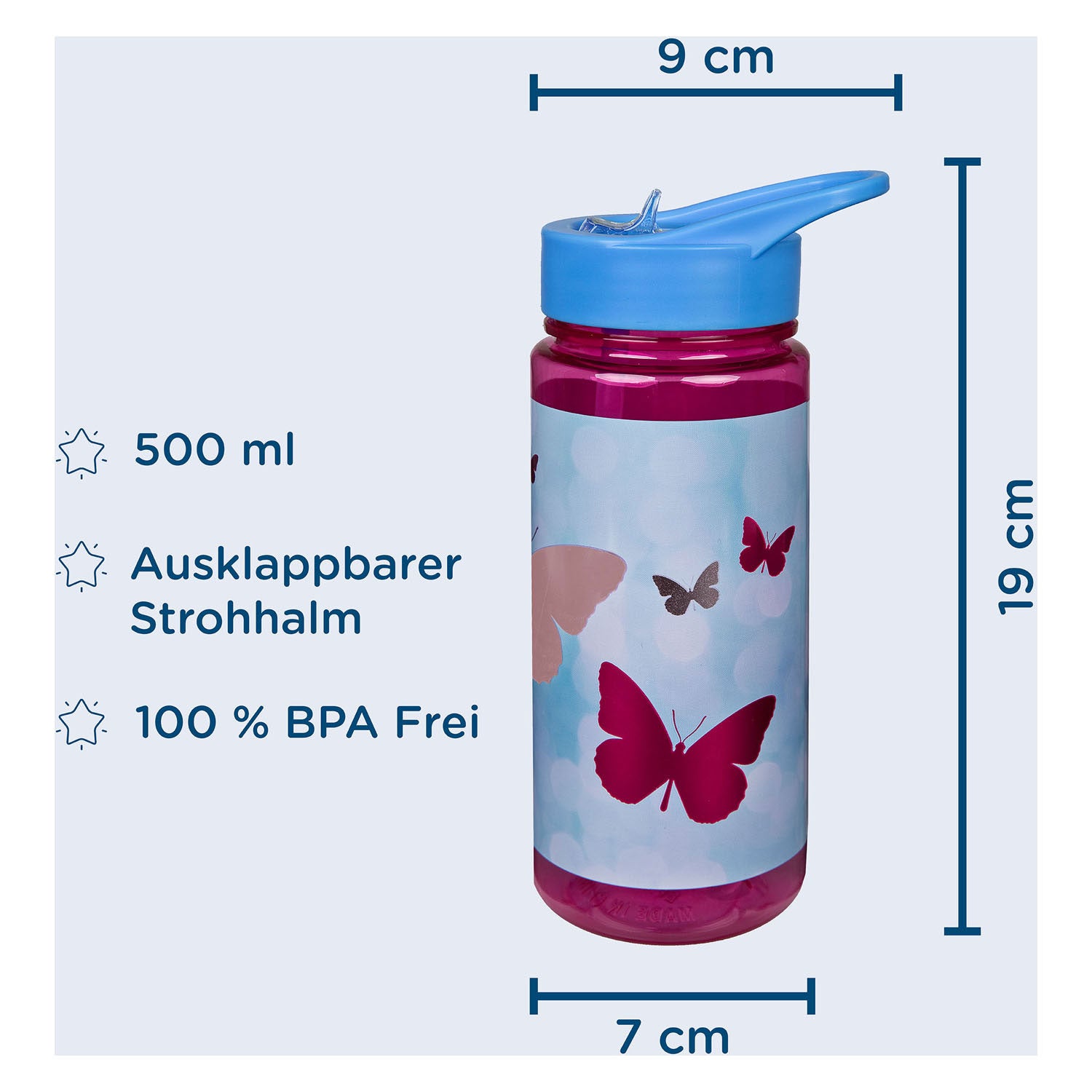 Undercover Aero Trinkflaschen Schmetterlinge, 500 ml