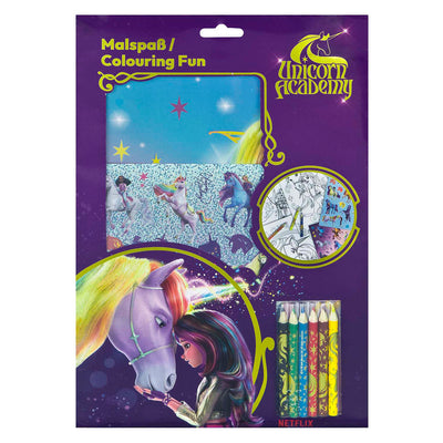 Unicover Unicorn Academy Farbset mit Aufklebern und Stiften