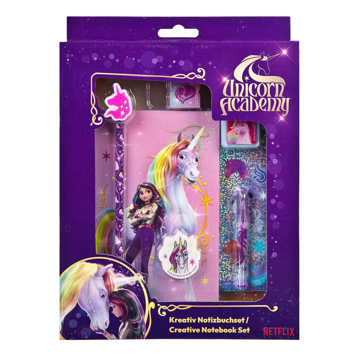 Unicover Unicorn Academy Creative Set mit Notebook, 8DLG