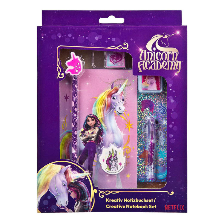 Unicover Unicorn Academy Creative Set mit Notebook, 8DLG