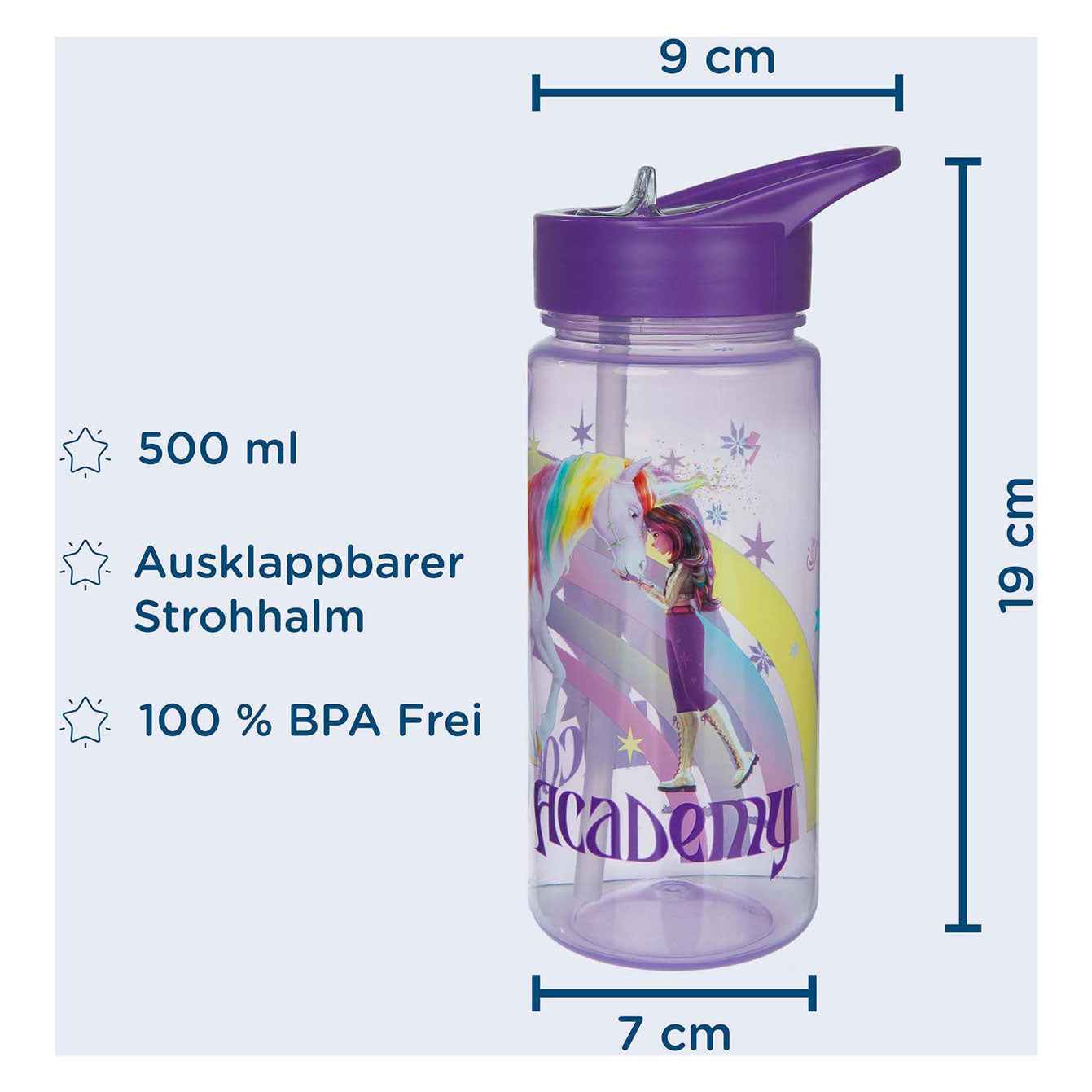 Unicover Unicorn Academy Trinkflasche, 500 ml