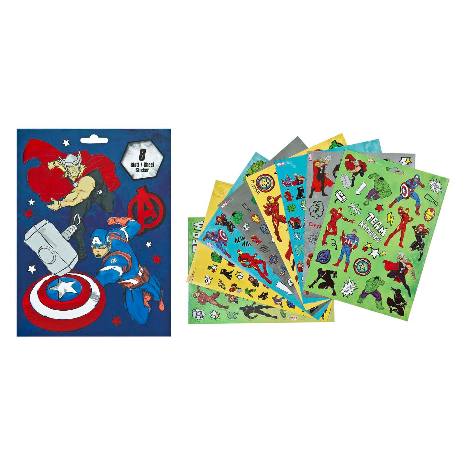 Undercover Stickerboek Avengers mit 8 Blättern