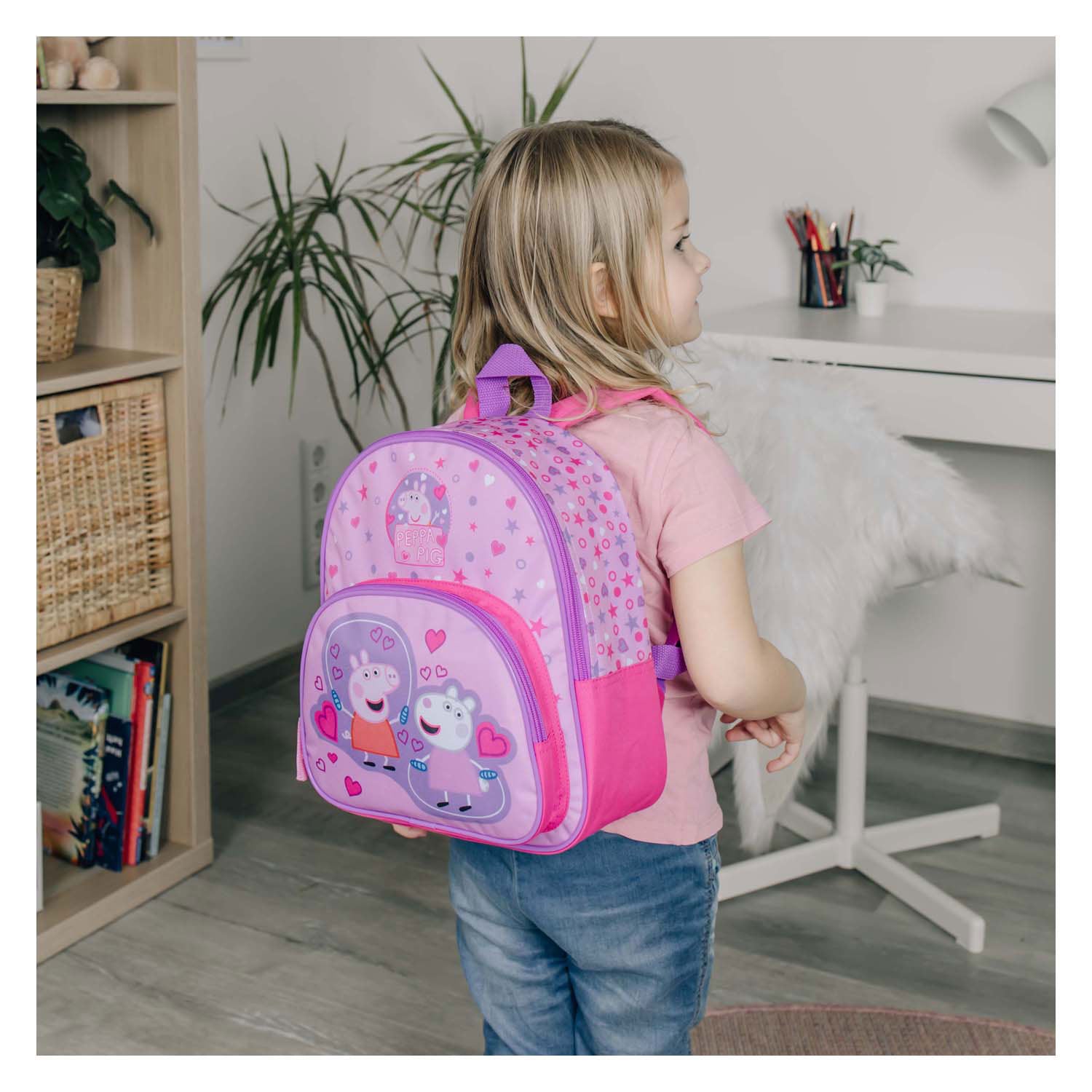 Undercover -Rucksack mit Peppa -Schweine -Fronttasche