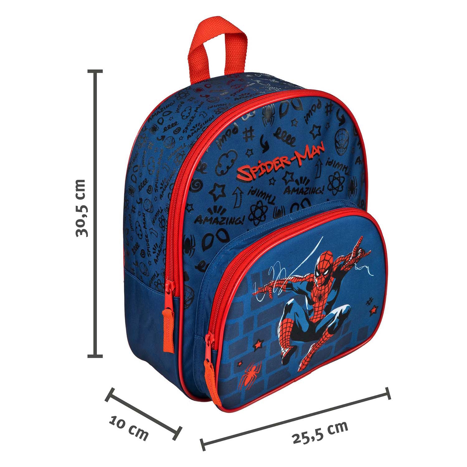 Undercover -Rucksack mit Spiderman Fronttasche