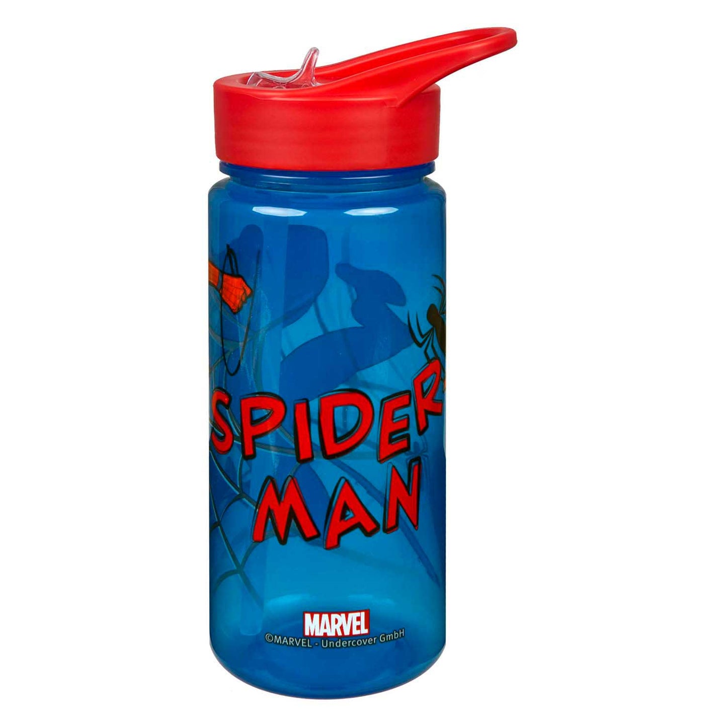 Spiderman setzte die Bruttrommel und Trinkflasche