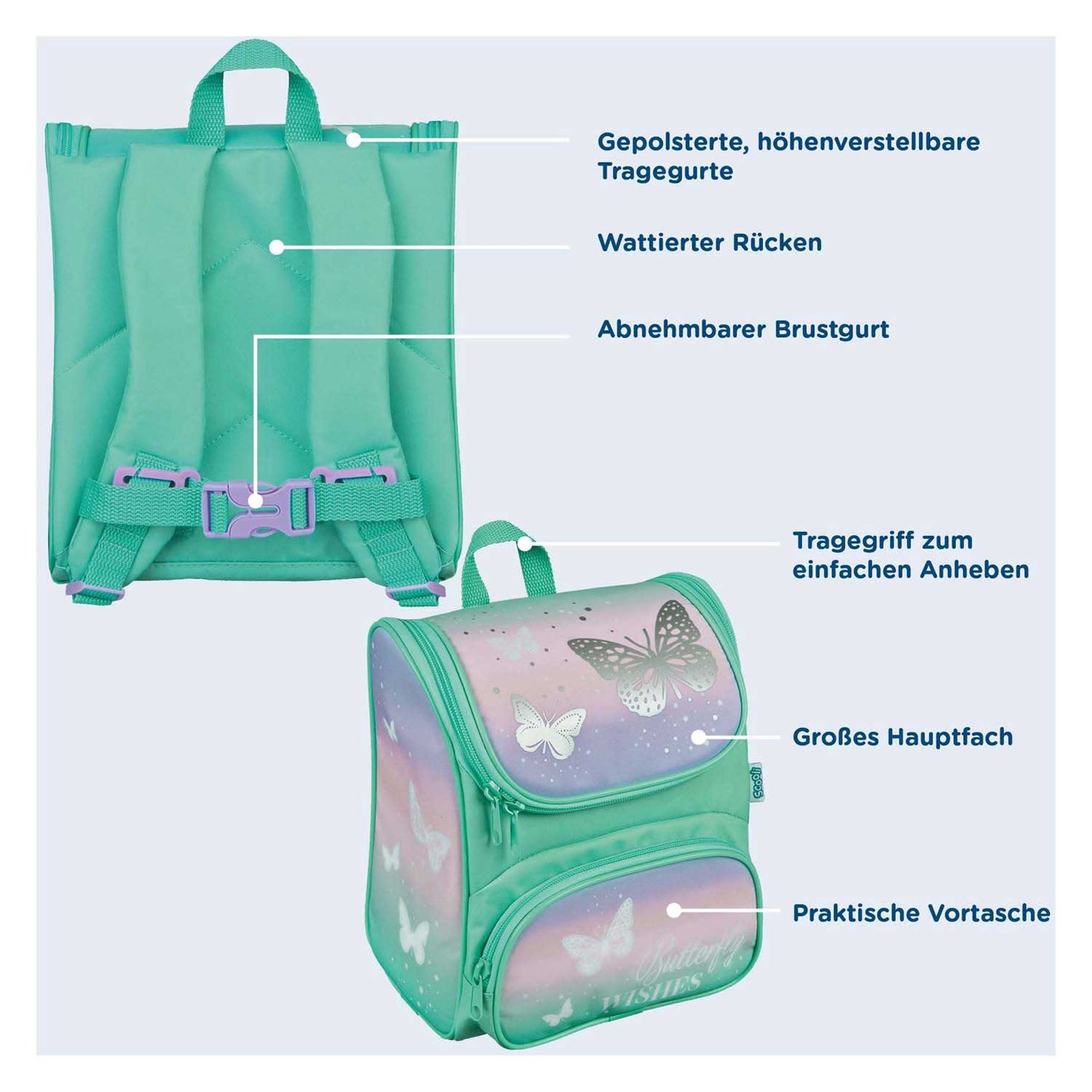 Undercover Rucksack Green - Schmetterlingswünsche