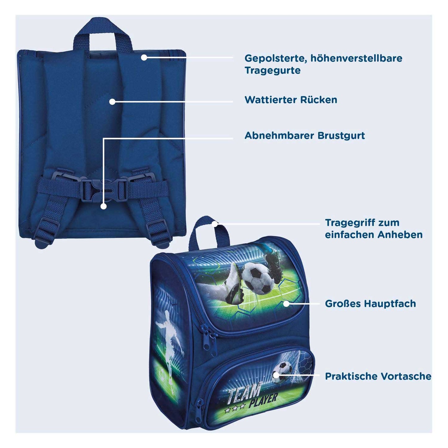 Undercover Rucksack Blue - Fußball