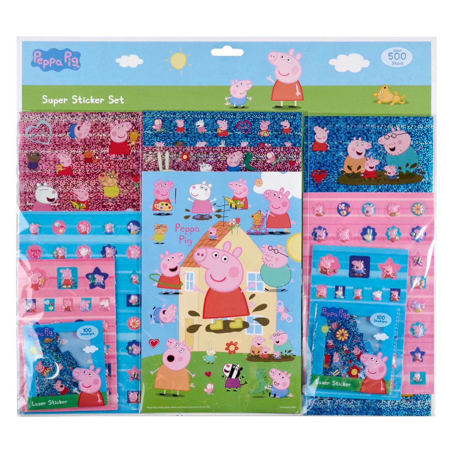 Undercover Super Sticker Set Peppa Pig, 500DLG.