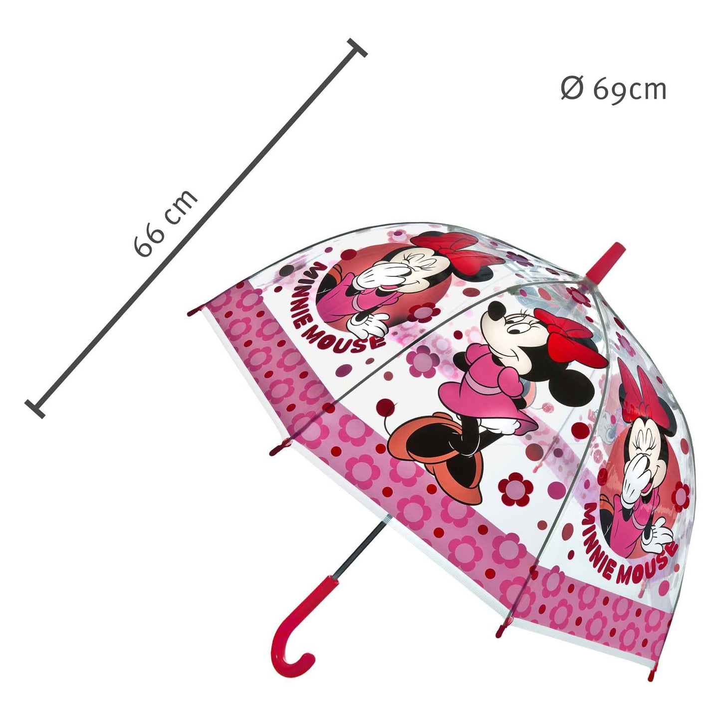 Undercover transparenter Regenschirm Minnie Maus