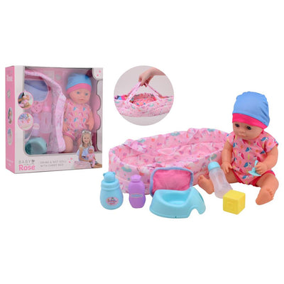 Baby Rose -Trinken Plas Babypop, 35 cm
