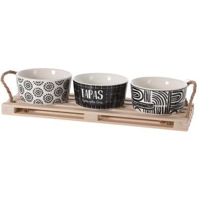 Excellent Houseware Servierset Tapas auf Palette 4-teilig