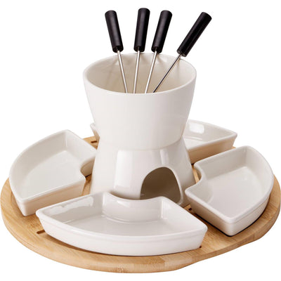 Excellent Houseware Schokoladenfondue 4-Personen 11-teilig aus Porzellan