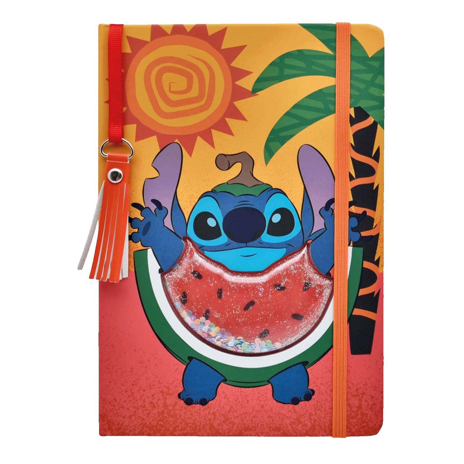 Stitch-Notizbuch mit glitzernder Wassermelone