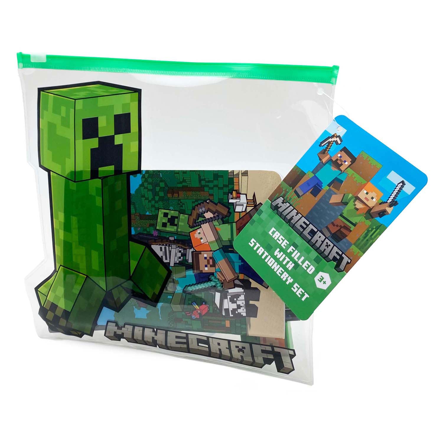 Federmäppchen in Minecraft-Form, gefüllt