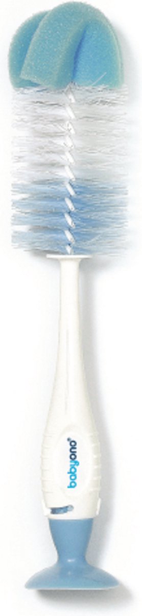 Babyono Baby Ono weiß blaue Flaschenbürste mit Schwammsaugnapf 728 01