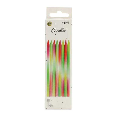 Folat bv Kerzen Neon Delight - 24 Stk.