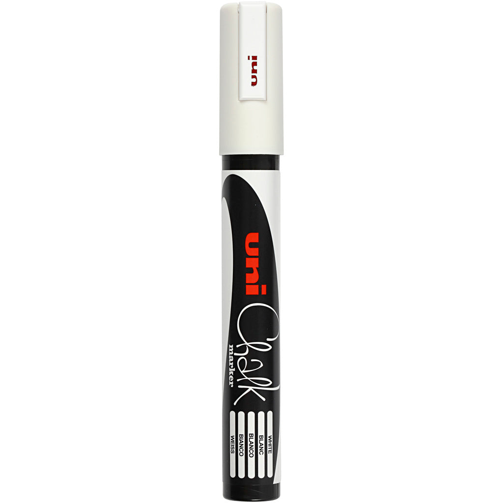 Uni-Posca-Kreidemarker, Liniendicke 1,8-2,5 mm, weiß, 1 Stück