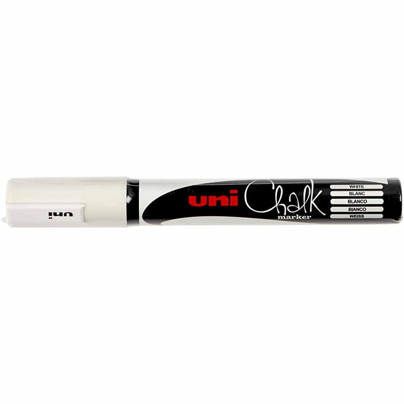 Uni-Posca-Kreidemarker, Liniendicke 1,8-2,5 mm, weiß, 1 Stück