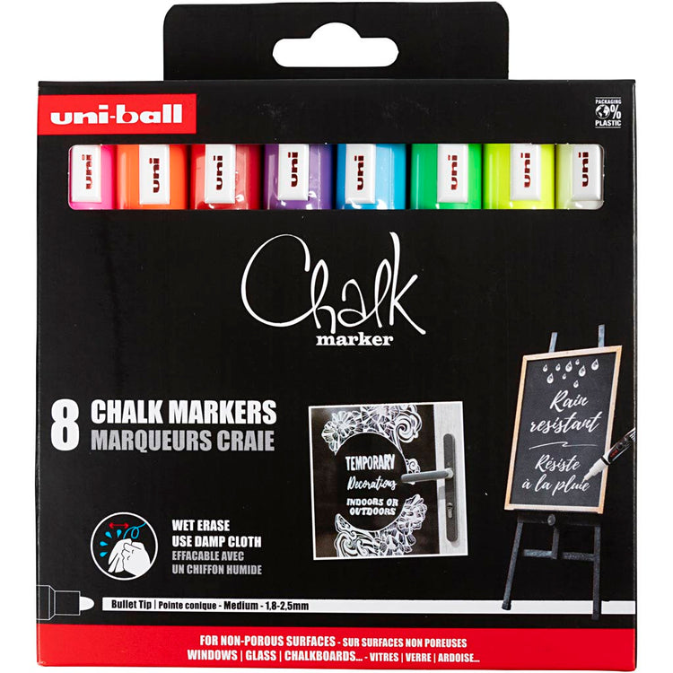 Uni-Posca-Kreidemarker, Liniendicke 1,8-2,5 mm, 8 Stück 1 Box