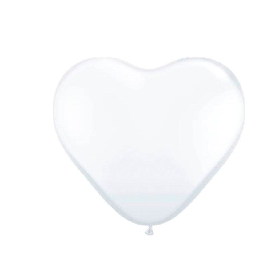Folat Bv Hart Ballons Weiß, 8st.