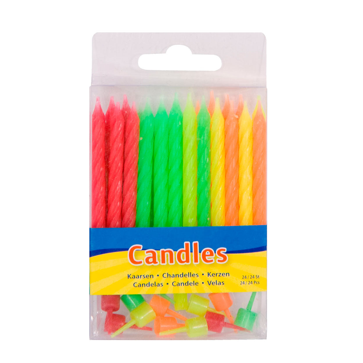 Folat BV Neon Kaarsjes, 24st.
