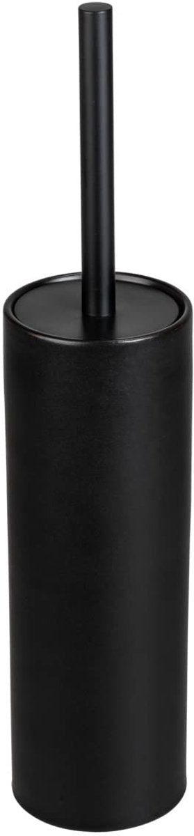 Wenko WC-Bürstenhalter Casoli mattschwarz aus Keramik – WC-Bürste mit Halter Standmodell – WC-Bürste mit Halter freistehend – mit Silikon-Bürstenkopf – hygienisch und schnell trocknend – Schwarz