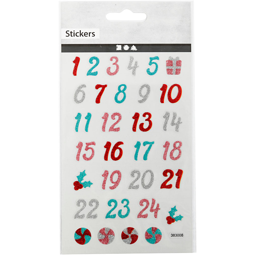 Creativ Company Glitzeraufkleber, Adventsfiguren, Bogen 10x16 cm, 1 Bogen