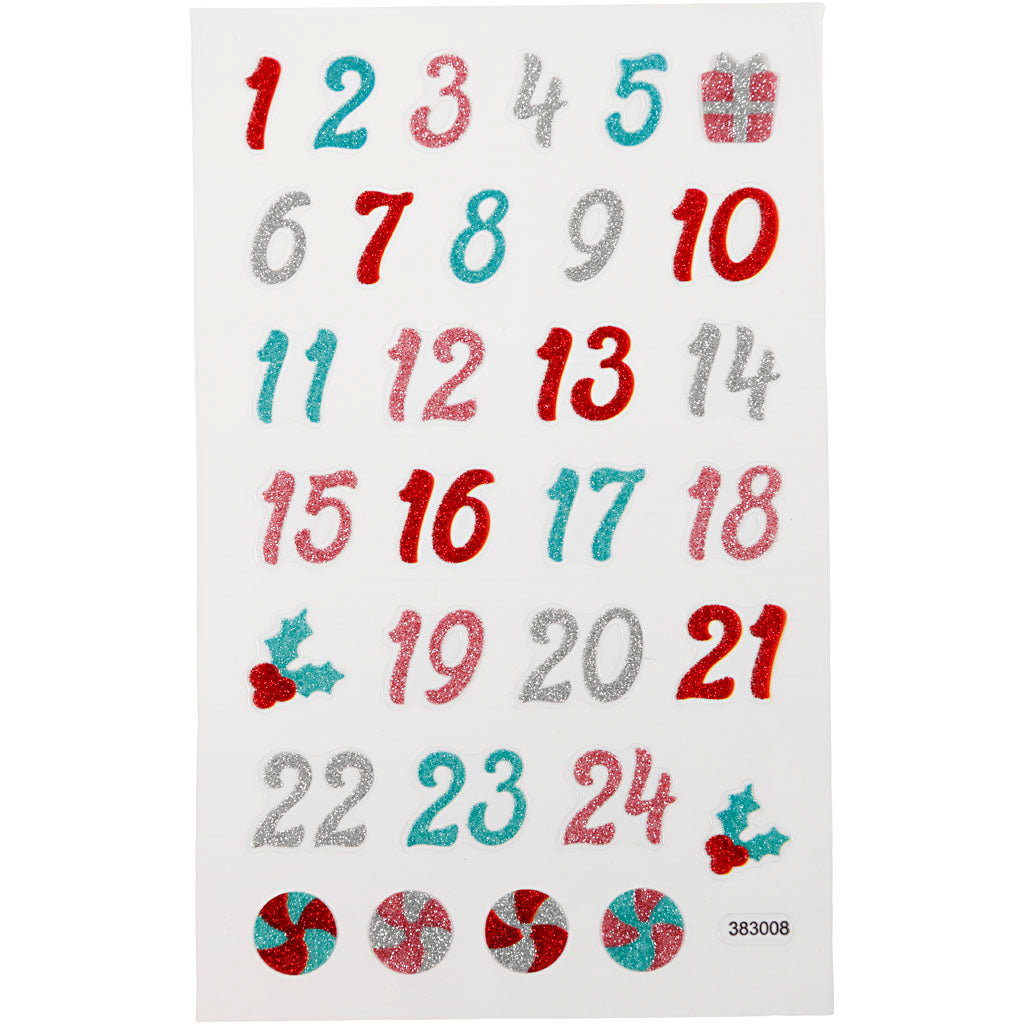 Creativ Company Glitzeraufkleber, Adventsfiguren, Bogen 10x16 cm, 1 Bogen