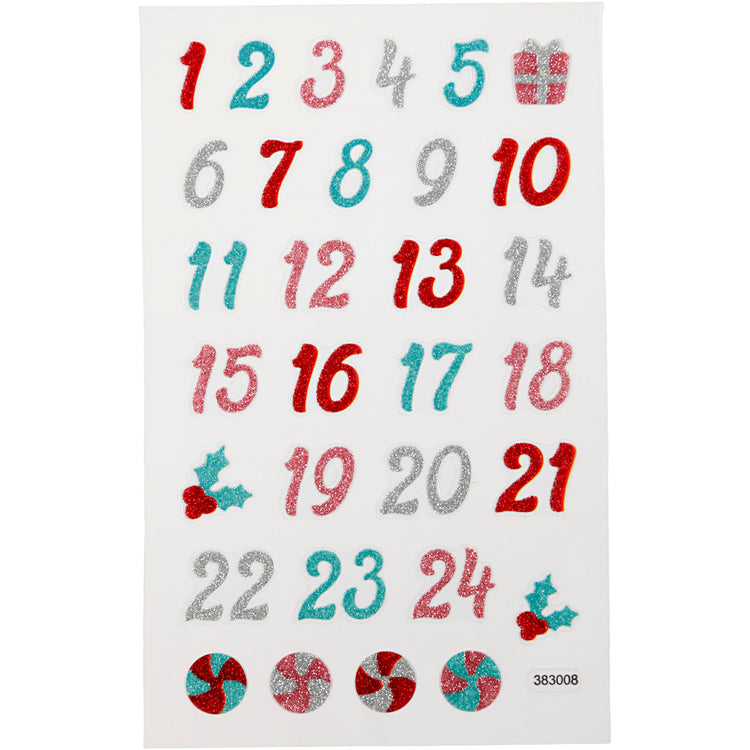 Creativ Company Glitzeraufkleber, Adventsfiguren, Bogen 10x16 cm, 1 Bogen