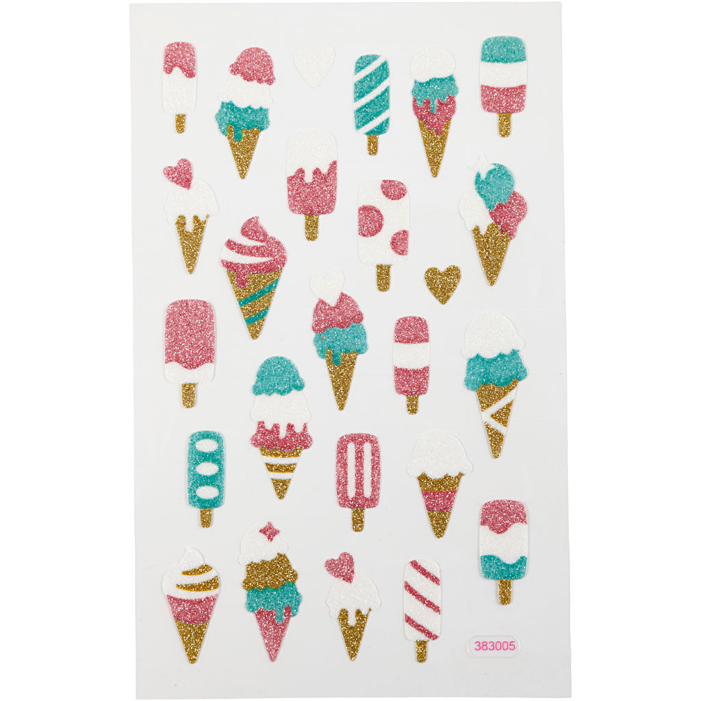Creativ Company Glitzeraufkleber, Eis, Blatt 10x16 cm, 1 Blatt