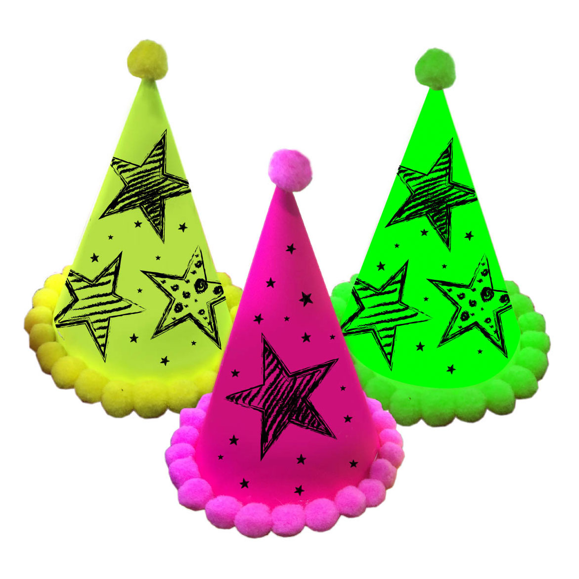 Neon Party Partial Hoids, 3st.