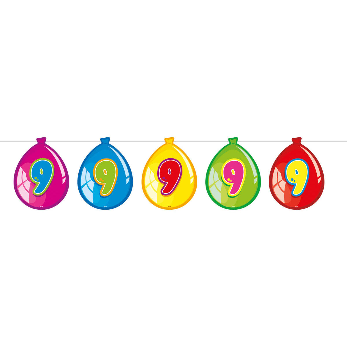 Flag -Linie Luftballons 9 Jahre, 10mtr.