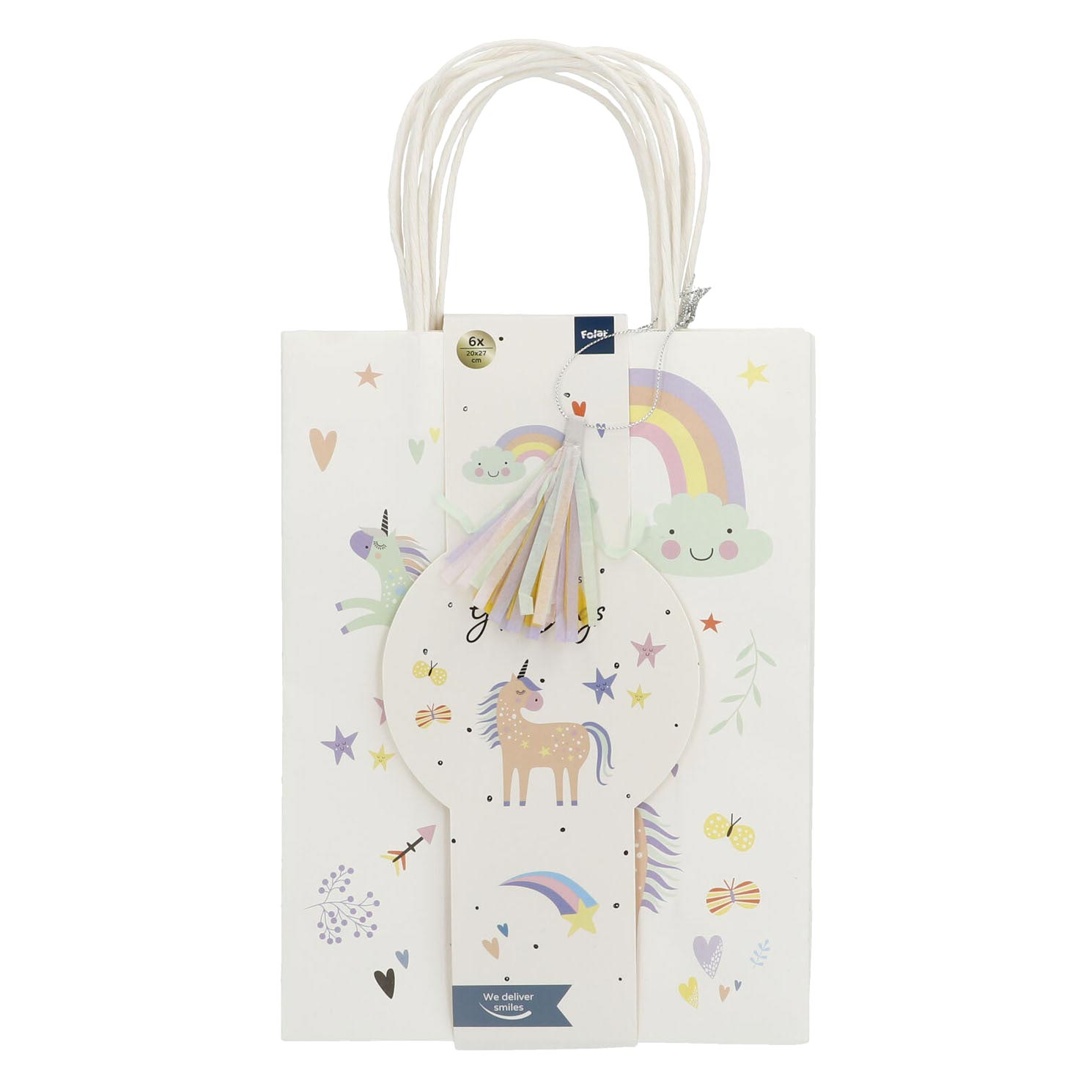 Folat BV Hand -Out -Taschen Einhörner Regenbogen, 6st.