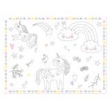 Colorable Slacemats Einhörner Regenbogen, 6st. - afbeelding 1