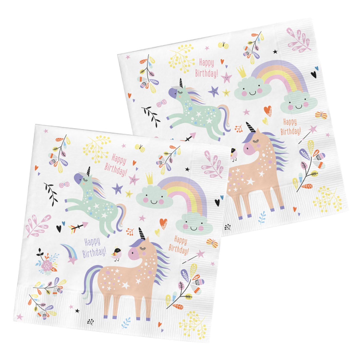 Servietten Unicorns Regenbogen, 20st.